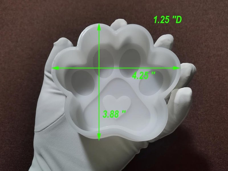 Fuehbur Paw Print Heart Car Freshie Mold Baking Aroma Beads DIY Craft Soap Candle Chocolate Silicone Mould Decoration Party Gift-Oven Safe【Medium Size】 - Image 2